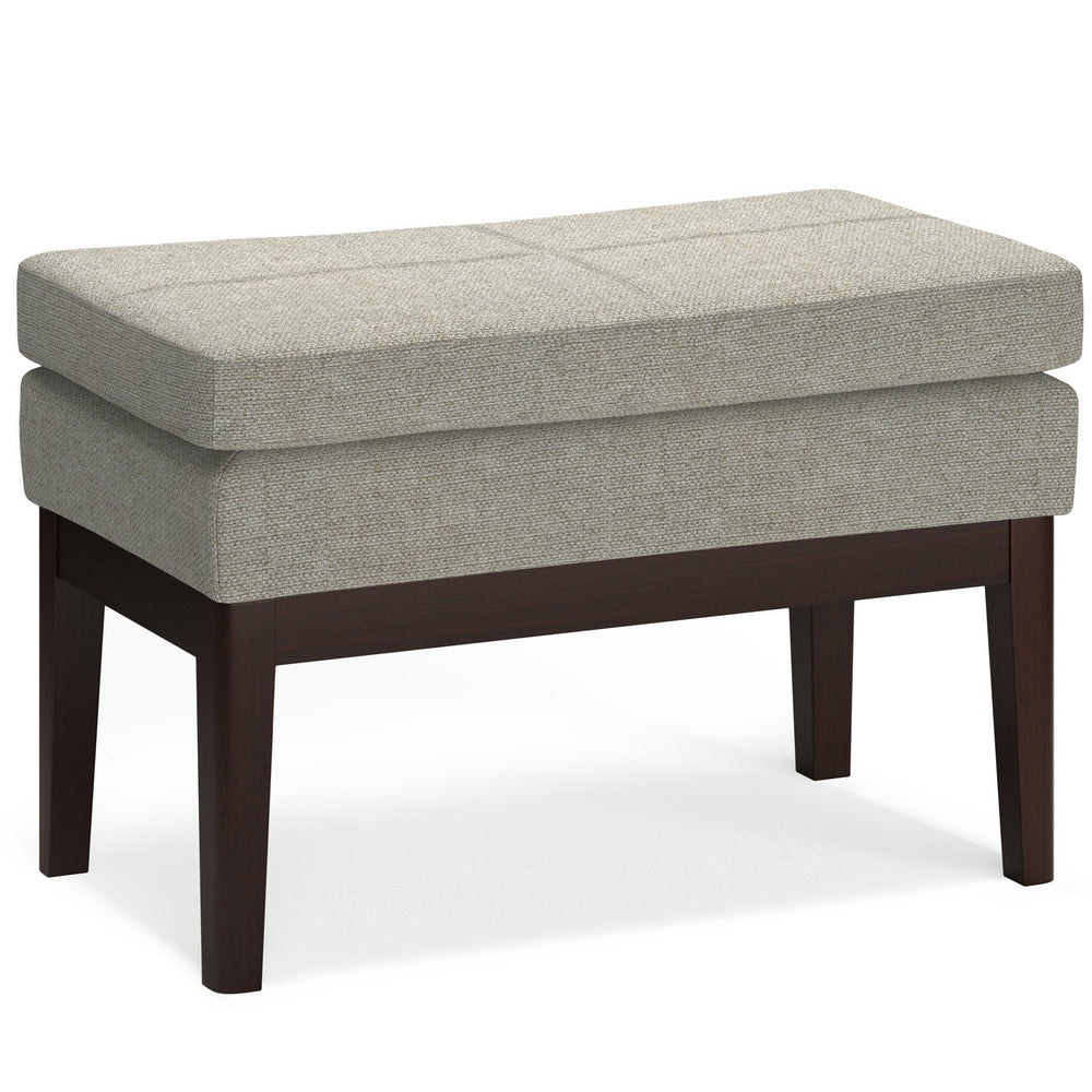 English Elm Carlson Small Ottoman Bench - Versatile Greige Entryway Seating With Mid-Century Style & Comfort B136P159238