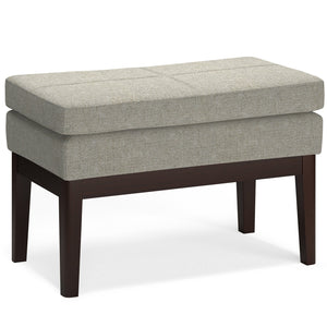 English Elm Carlson Small Ottoman Bench - Versatile Greige Entryway Seating With Mid-Century Style & Comfort B136P159238