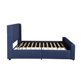 Christopher Knight Home® - Noble House - Antoinette Fully-Upholstered Bed Frame - Queen-Size - Traditiona - Navy Blue