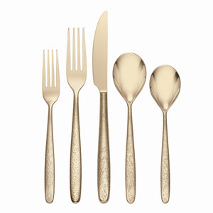 Lenox Oneida Storm Champagne 20 Piece Everyday Flatware Set, Service for 4 Metallic, GOLD METAL 894808