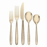 Lenox Oneida Storm Champagne 20 Piece Everyday Flatware Set, Service for 4 Metallic, GOLD METAL 894808