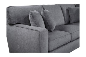 Porter Designs Porter Augusta Soft Gray Chenille Sectional Sofa With Reversible Cushions & Elegant Track Arms Gray Fabric 01-207c-12u-1743-kit