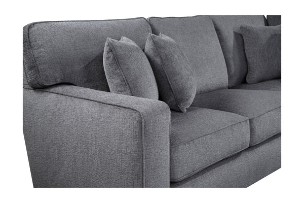 Porter Designs Porter Augusta Soft Gray Chenille Sectional Sofa With Reversible Cushions & Elegant Track Arms Gray Fabric 01-207c-12u-1743-kit