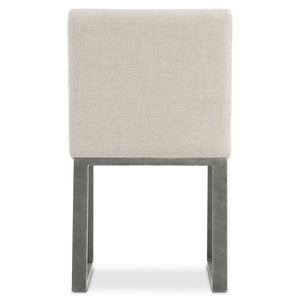 Bernhardt Bernhardt Tribeca Upholstered Side Chair With Horizontal Channeling And Textured Aluminum Sled Frame 333541