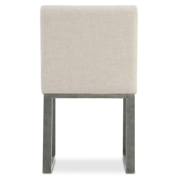 Bernhardt Bernhardt Tribeca Upholstered Side Chair With Horizontal Channeling And Textured Aluminum Sled Frame 333541
