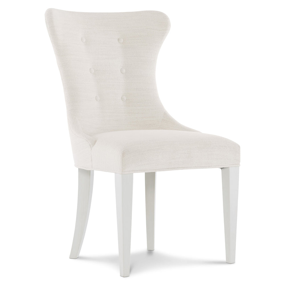 Bernhardt Bernhardt Silhouette Side Chair With Hourglass Tufted Back, Eggshell Finish, Sculptural Glamour Chair 307549