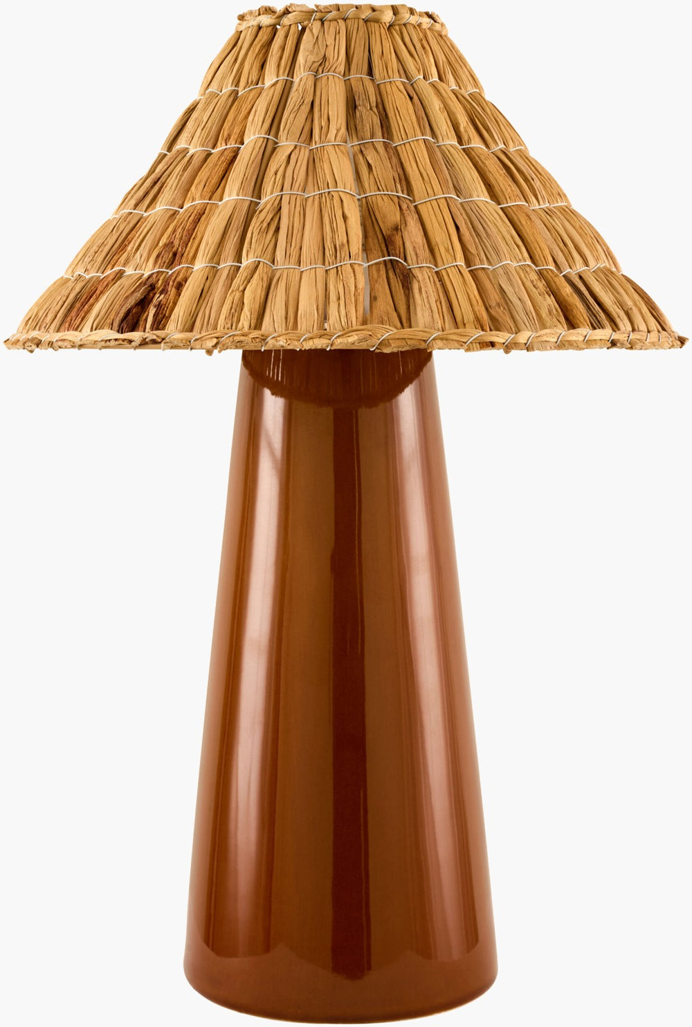 Livabliss Vikundu Ceramic and Seagrass Accent Lamp Arts Crafts Style Warm Ambient Glow VKD-004