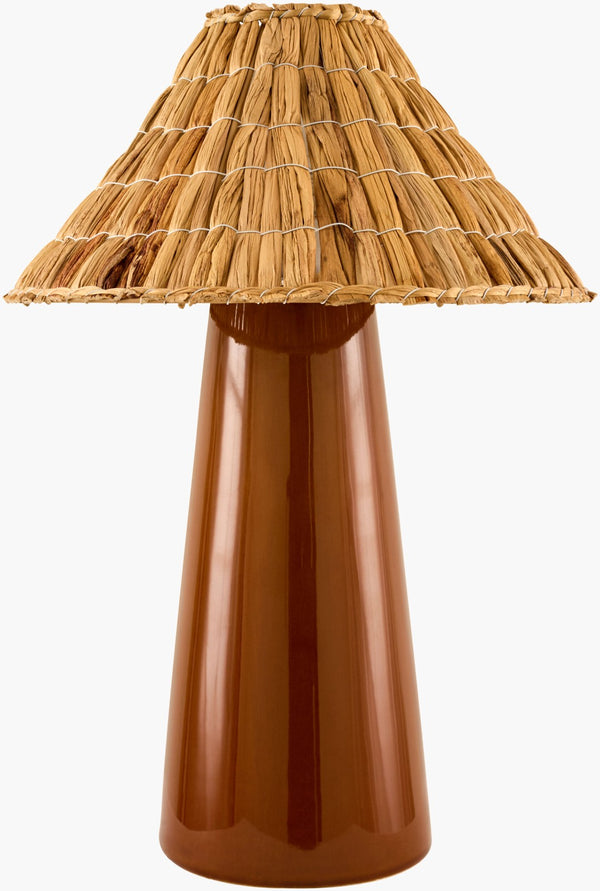 Livabliss Vikundu Ceramic and Seagrass Accent Lamp Arts Crafts Style Warm Ambient Glow VKD-004