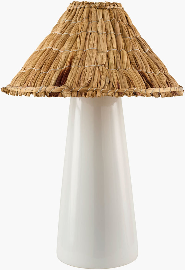 Livabliss Vikundu Ceramic Base Table Lamp with Woven Seagrass Shade for Bohemian Interiors VKD-005