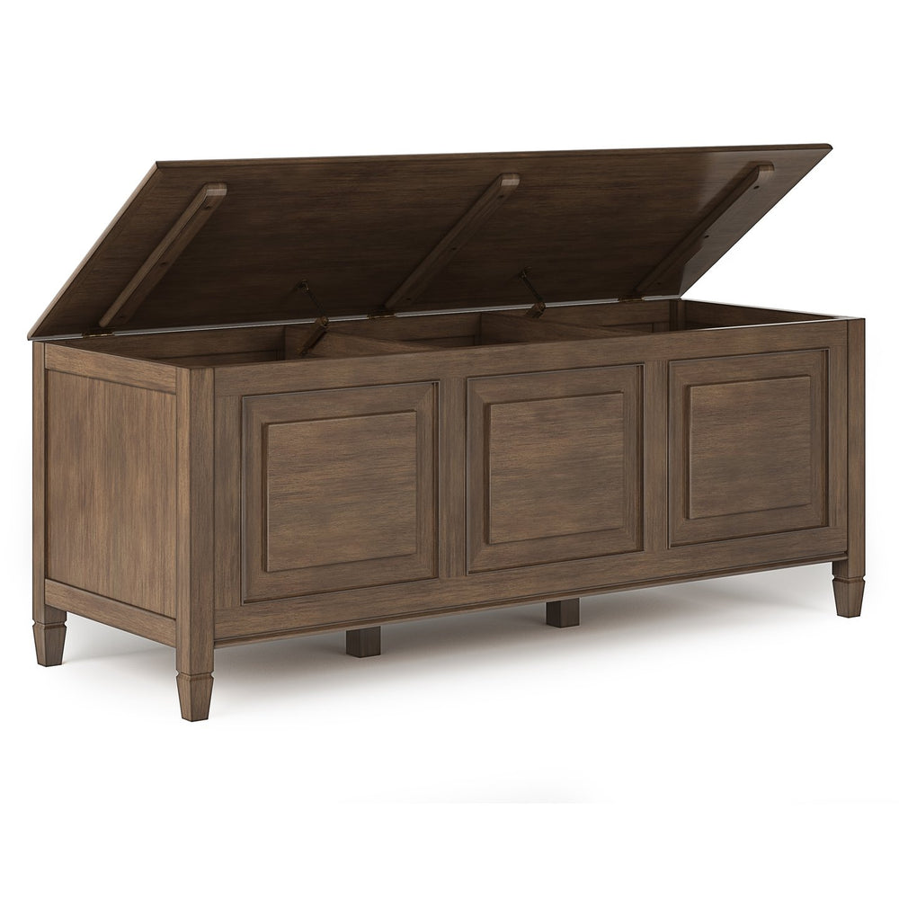 English Elm Connaught Storage Bench Trunk - Handcrafted Rustic Brown, Timeless Design & Ample Storage Solution B136P158537