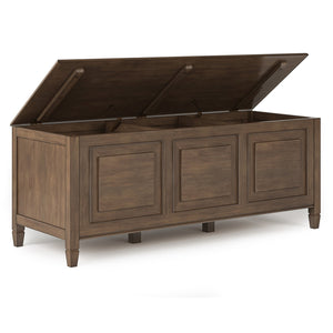 English Elm Connaught Storage Bench Trunk - Handcrafted Rustic Brown, Timeless Design & Ample Storage Solution B136P158537