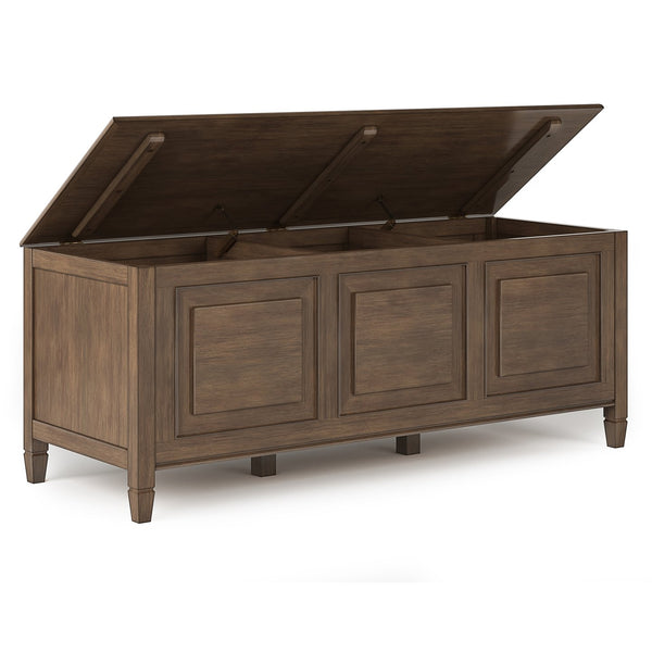 English Elm Connaught Storage Bench Trunk - Handcrafted Rustic Brown, Timeless Design & Ample Storage Solution B136P158537