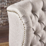 Christopher Knight Home® - Noble House - Laird Traditional Winged Beige Fabric Accent Chair