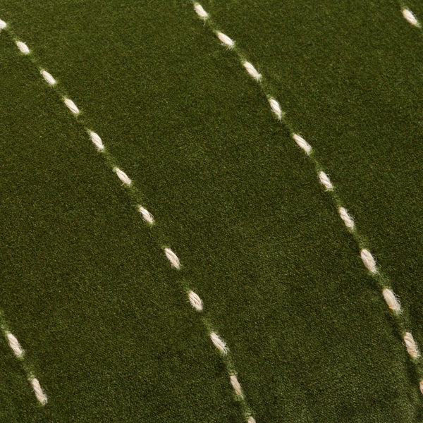 Surya Velvet Kantha Lumbar Pillow 13"L X 36"W - Bohemian Global Style, Soft Cotton Accent For Home Decor Grass Green Cotton,Cotton,Polyester,Polyfill Vkh002-1336