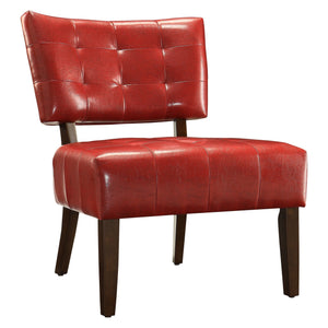 Homelegance By Top-Line Langdon Faux Leather Armless Accent Chair Red Faux Leather