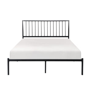 Homelegance By Top-Line Dante Metal Platform Bed with Curved Metal Headboard Black Metal