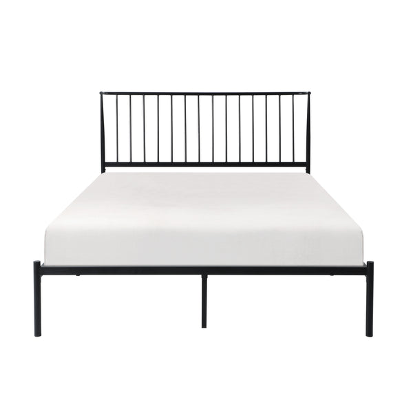 Homelegance By Top-Line Dante Metal Platform Bed with Curved Metal Headboard Black Metal