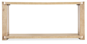 Hooker Furniture Retreat Sand Dune Console Table With Interlocking Block Legs, Oak Veneer Grain & Lower Shelf (69.25") 6950-80451-80