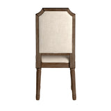 Homelegance By Top-Line Mayer Arched Linen and Wood Dining Chairs (Set of 2) Beige Rubberwood