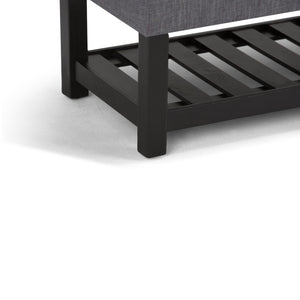 English Elm Saxon Storage Ottoman Bench In Slate Grey - Stylish, Versatile, And Functional Seating With Storage! B136P159133-GIGA