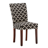 Homelegance By Top-Line Harmonn Moroccan Pattern Fabric Parsons Dining Chairs (Set of 2) Brown Rubberwood