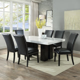 Camila Black Leatherette Dining chair, Set of 2