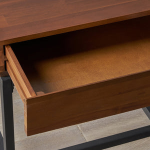 English Elm Christopher Knight Home® - STORAGE Dark Oak Side Table with Industrial Metal Frame, Sustainable Acacia Wood, Compact 22"H x 20"W 61360.00