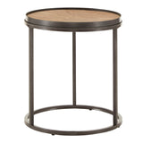 Homelegance By Top-Line Lola Grey Oak Finish Round End Table Grey MDF