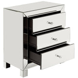 Homelegance By Top-Line Blanca Mirrored 3-Drawer End Table Silver Mirror