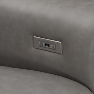 Bernhardt Bernhardt Lioni Power Reclining Sofa With Fine Leather, Usb Port, Head & Foot Power Motion, 93.5" 9567RO