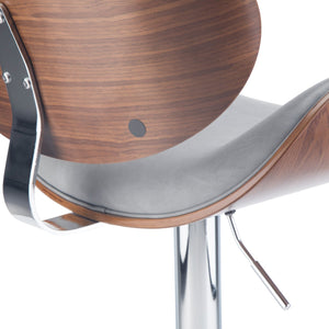 English Elm Marana Bentwood Adjustable Swivel Bar Stool In Stone Grey - Chic Comfort For Modern Spaces B136P158936