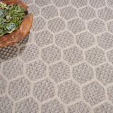 Nourison Reversible Indoor Outdoor RVB01 Machine Made Loom-woven Borderless Design Indoor/Outdoor Modern Outdoor Rug Grey, Grey 89% Polypropylene,11% Polyester 99446974297