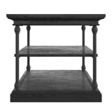 Homelegance By Top-Line Miranda Cornice Accent Storage Side Table Black Engineered Wood