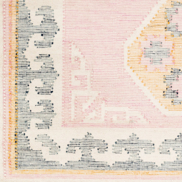 Livabliss Valerie Hand-woven Wool Flatweave Rug with Fringe Trim for Entryways and Small Spaces Ivory, Mauve 2' x 3' VLA2300-23