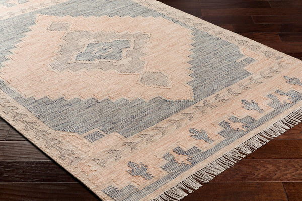 Livabliss Valerie Handwoven Wool Flatweave Rug with Fringe Vintage Traditional Living Room Accent Taupe, Charcoal 9' x 12' VLA2301-912