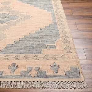 Livabliss Valerie Handwoven Wool Flatweave Rug with Fringe Vintage Traditional Living Room Accent Taupe, Charcoal 9' x 12' VLA2301-912