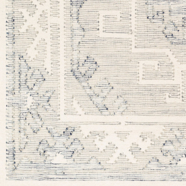 Livabliss Valerie Hand-woven Wool Accent Rug Artisan Flatweave with Fringe for Entryway Decor Cream, Denim 9' x 12' VLA2303-912