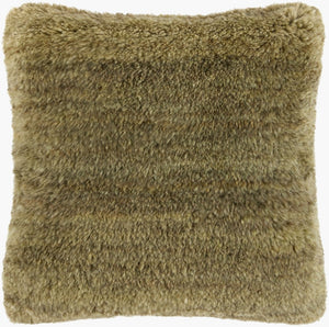 Surya Velan Handcrafted Cotton Wool Blend Square Accent Pillow for Sofa or Armchair VLAN004-2020D