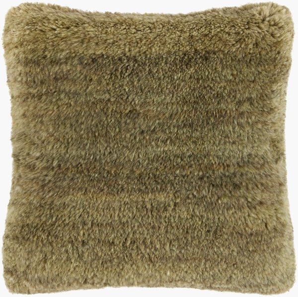 Surya Velan Handcrafted Cotton Wool Blend Square Accent Pillow for Sofa or Armchair VLAN004-2020D
