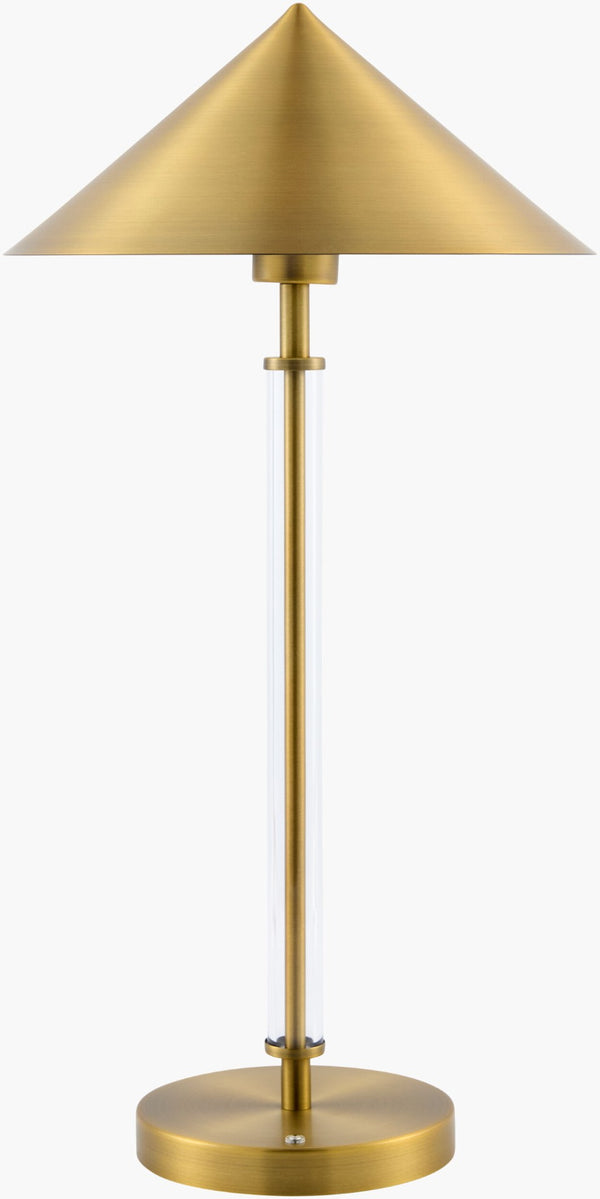 Surya Velden Cordless Metal Table Lamp with Felt Finish Mid-century Modern Bedroom Accent VLDN-002
