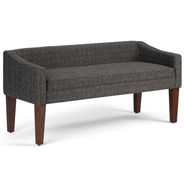 English Elm Parris Upholstered Bench with Tweed Fabric, High-Density Foam & Springs, Versatile Entryway Seat Dark Gray B136P159228