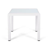 Christopher Knight Home® - Noble House - Cape Coral Outdoor Aluminum Side Table with Glass Top