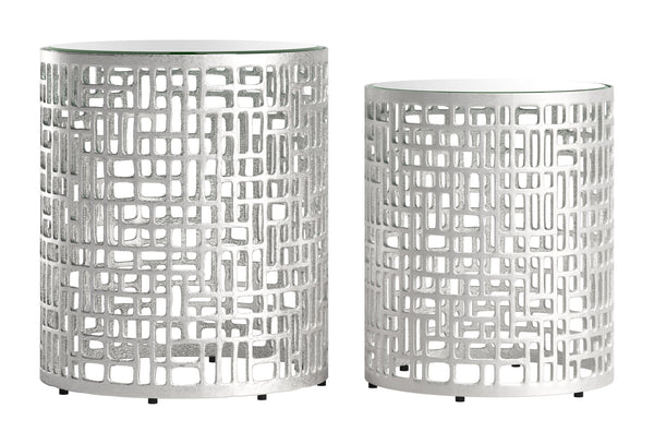 Reden Side Table Set (2-Piece) Silver 110153 Zuo Modern