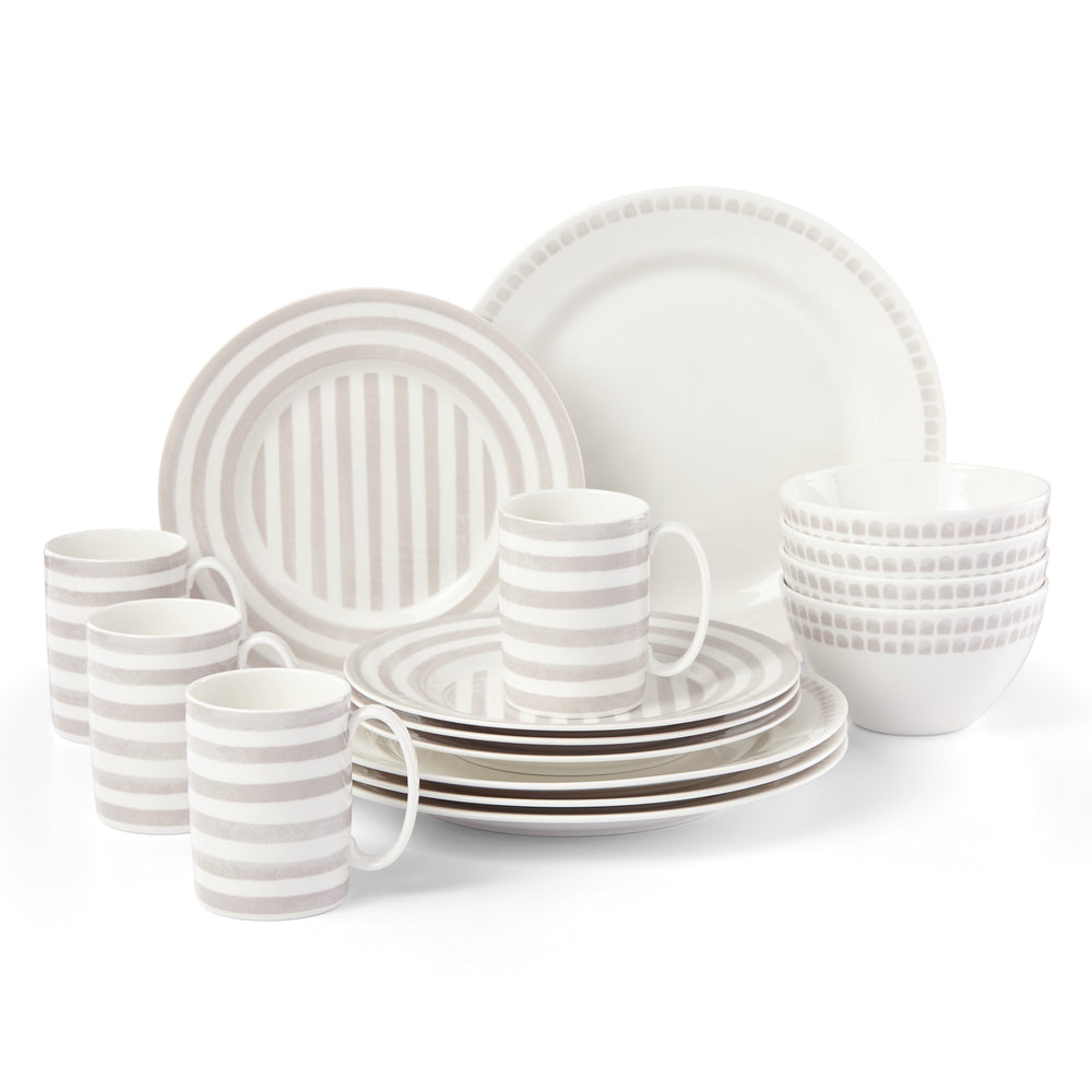 Lenox Kate Spade Charlotte Street North 16-Piece Dinnerware Set Blue, WHITE PORCELAIN 890214