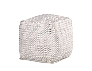English Elm Steve Silver - Hakim Handwoven Square Woolen Pouf White – 21"x21"x20.75" Cotton Blend Cover, Thermocol Fill, Cozy Accent Seat (Durable, Soft, Decorative) B081P157469