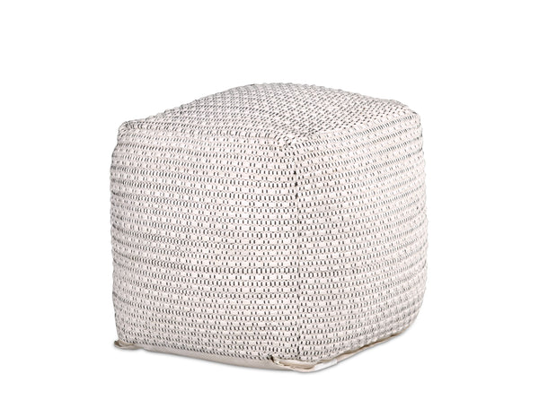 English Elm Steve Silver - Hakim Handwoven Square Woolen Pouf White – 21"x21"x20.75" Cotton Blend Cover, Thermocol Fill, Cozy Accent Seat (Durable, Soft, Decorative) B081P157469