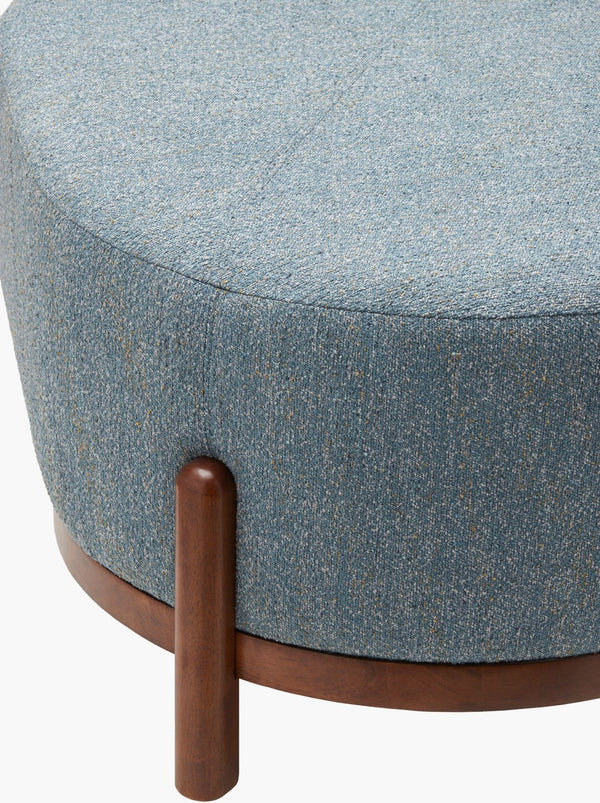 Surya Valek Ottoman - Elegant 20"H X 30"W X 48"D Soft Upholstered Furniture For Comfort & Style Upholstery, Blue,Base, Brown Polyester,Rubber Wood,Polyester Wrapped Foam,Polyester,Polyfill Vlk001-183048