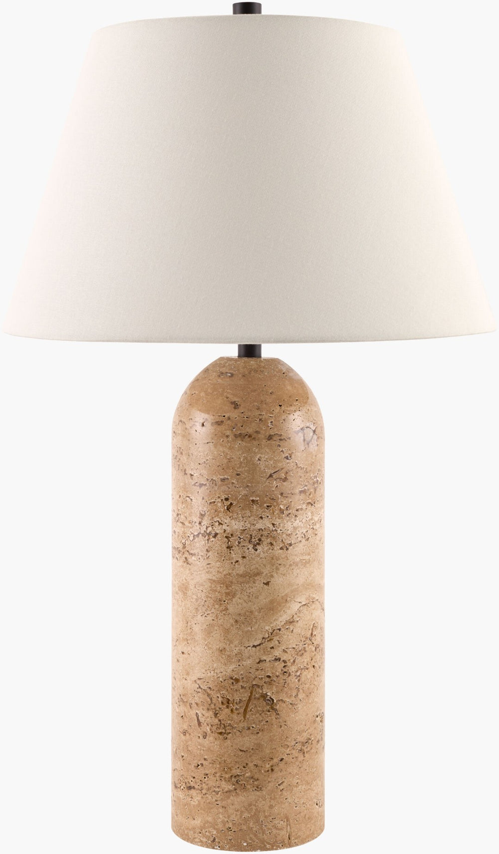 Surya Vallin Industrial Metal Base Table Lamp with Linen Shade for Bedroom or Living Room VLLN-001