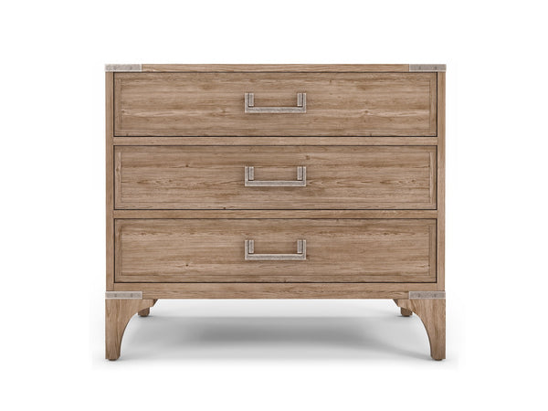 A.R.T. Furniture Passage Natural Oak Bedside Chest With 3 Soft-close Drawers & Usb Ports For Modern Bedroom Style Brown Ash Solids,Knotty Oak Veneers,Metal 287142-2302