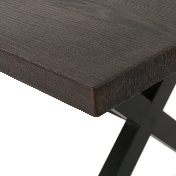 English Elm Rolando Outdoor Aluminum Dining Table with X-brace Steel Frame for Patio Gatherings 61625.00TBRN